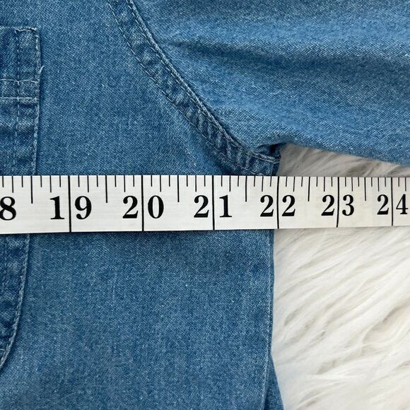 Vintage Y2K Embroidered Butterfly Denim Shirt Size Medium - Picture 9 of 12